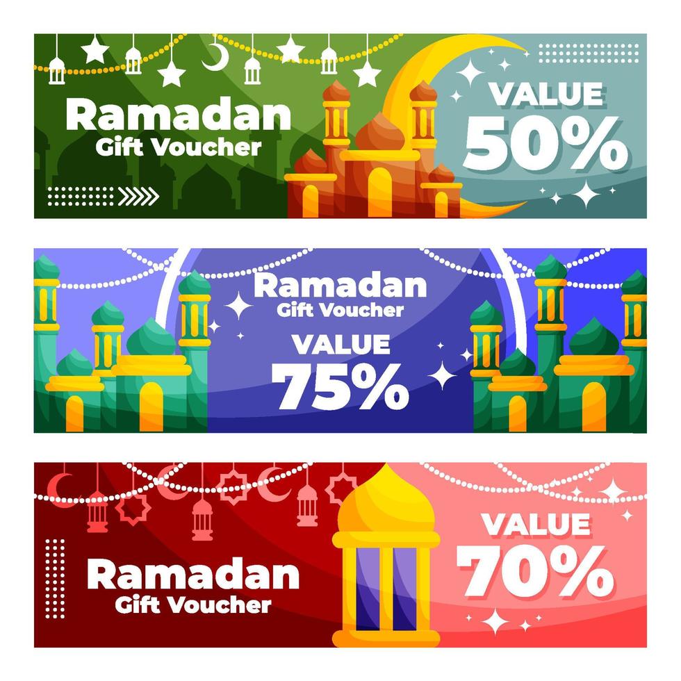 Ramadan Gift Voucher Set vector