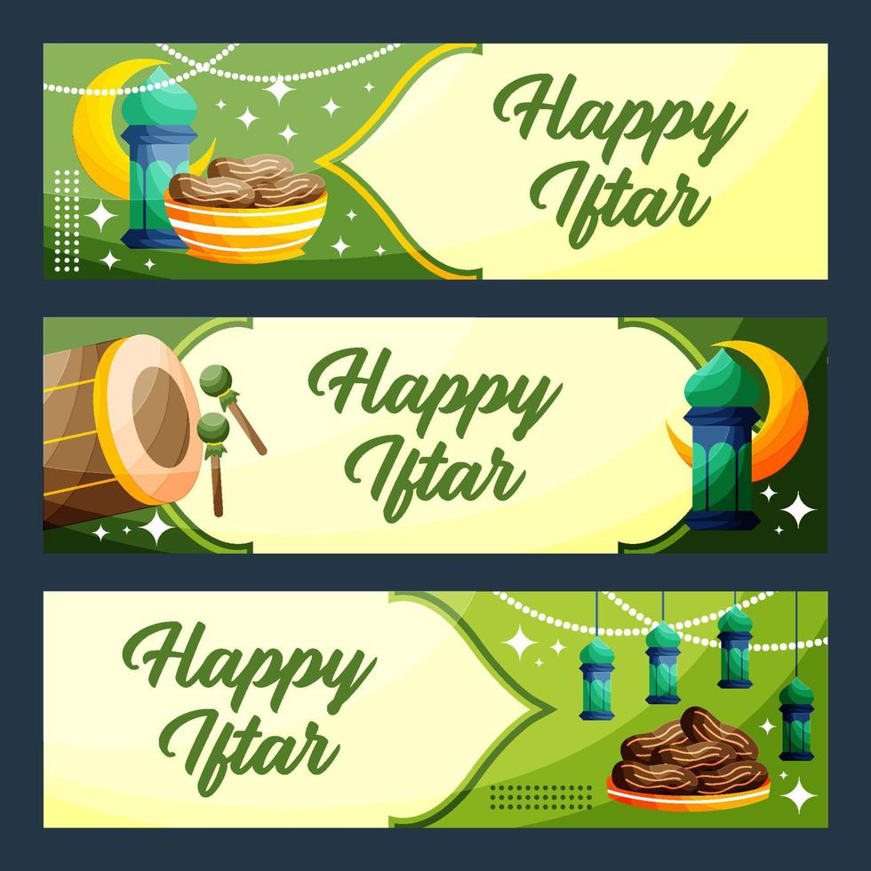 Happy Iftar Banner Template vector