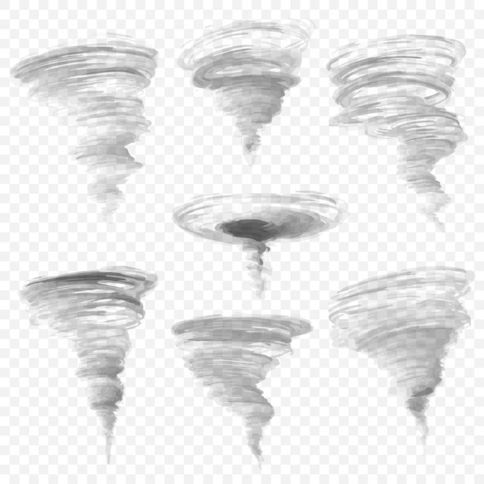 Transparent tornado abstract on checkered background vector