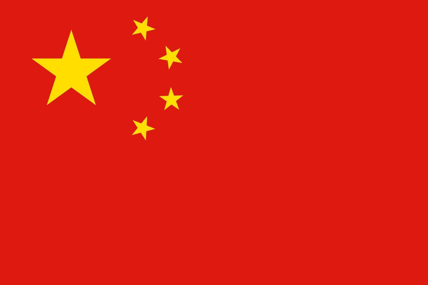 China flag standard size in asia. Vector illustration