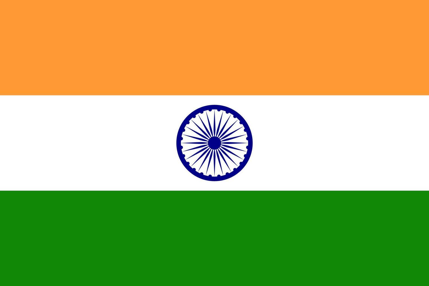India flag standard size in asia. Vector illustration