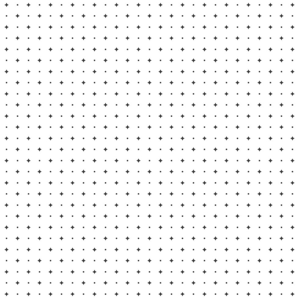 Polka Dots Pattern. 4 pointed beveled stars and dot. Vector illustration