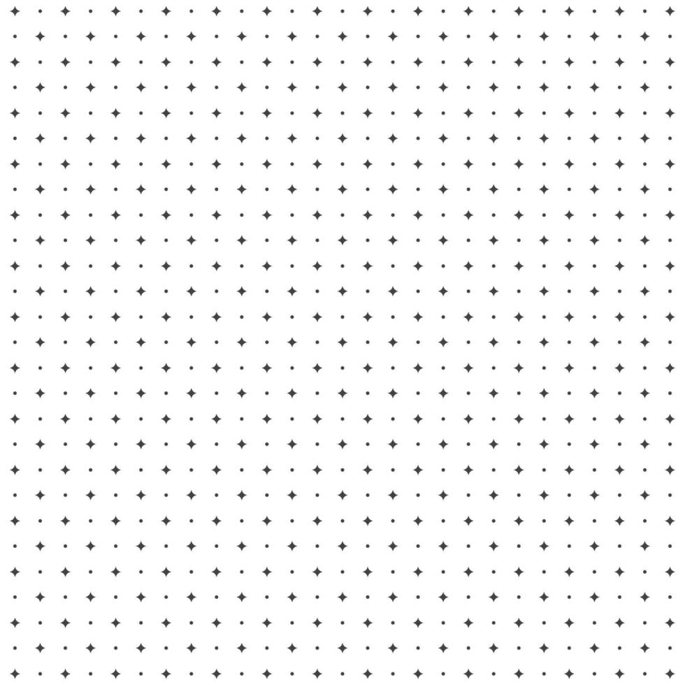 Polka Dots Pattern. 4 pointed beveled stars and dot. Vector illustration