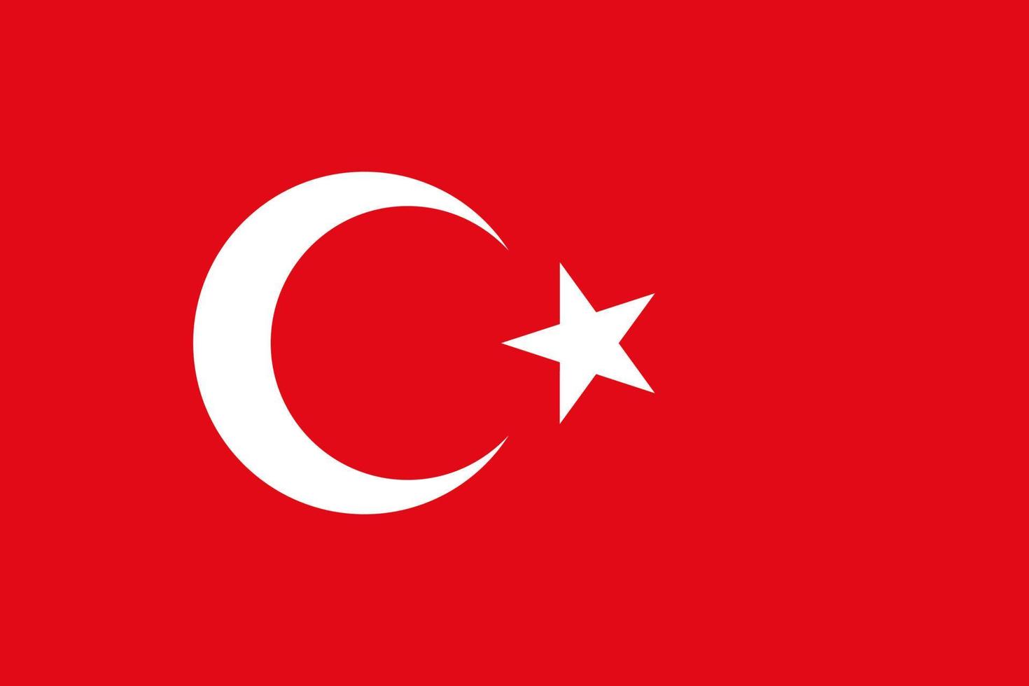Turkey flag standard size in asia. Vector illustration