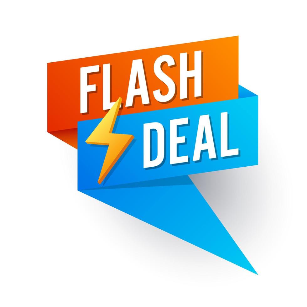 Flash deal, banner flat design. vector illustration