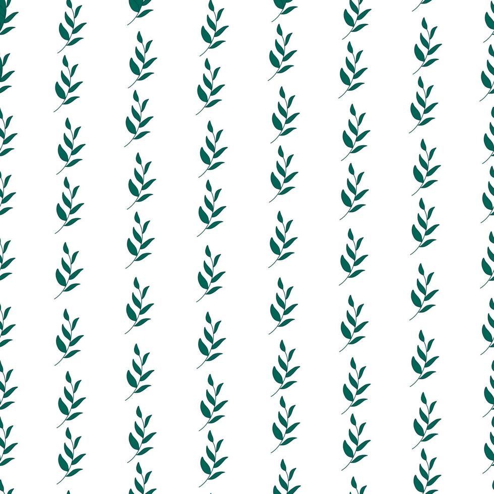 plant branches seamless pattern. Hand drawn linear and silhouette branches, leaves textures. Cute universal background. vector
