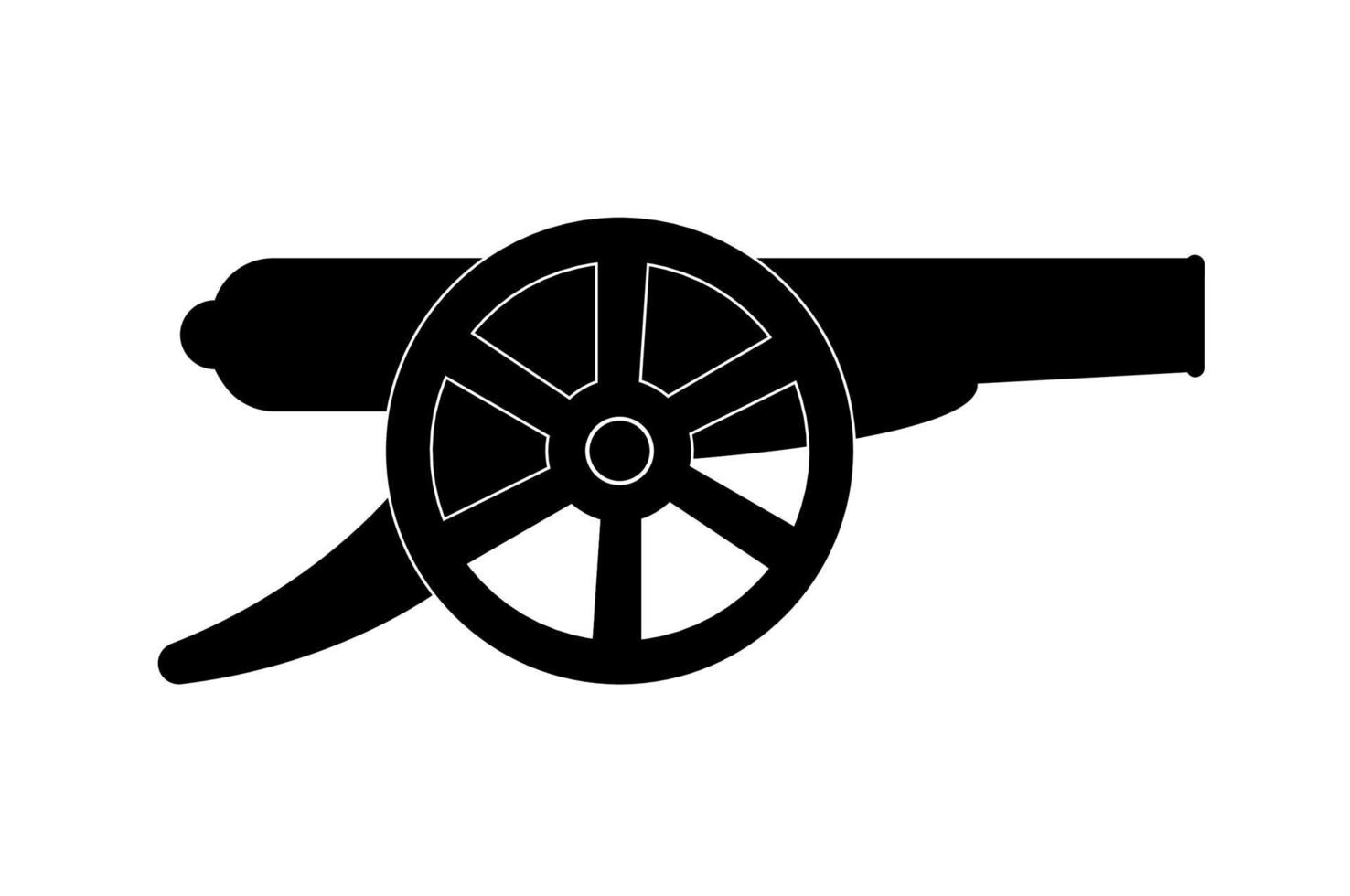 Old, antique cannon silhouette illustration. vector