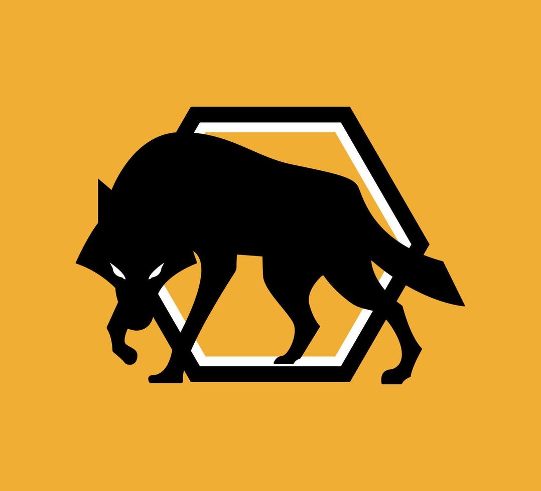 lobo animal logo silueta vector ilustración