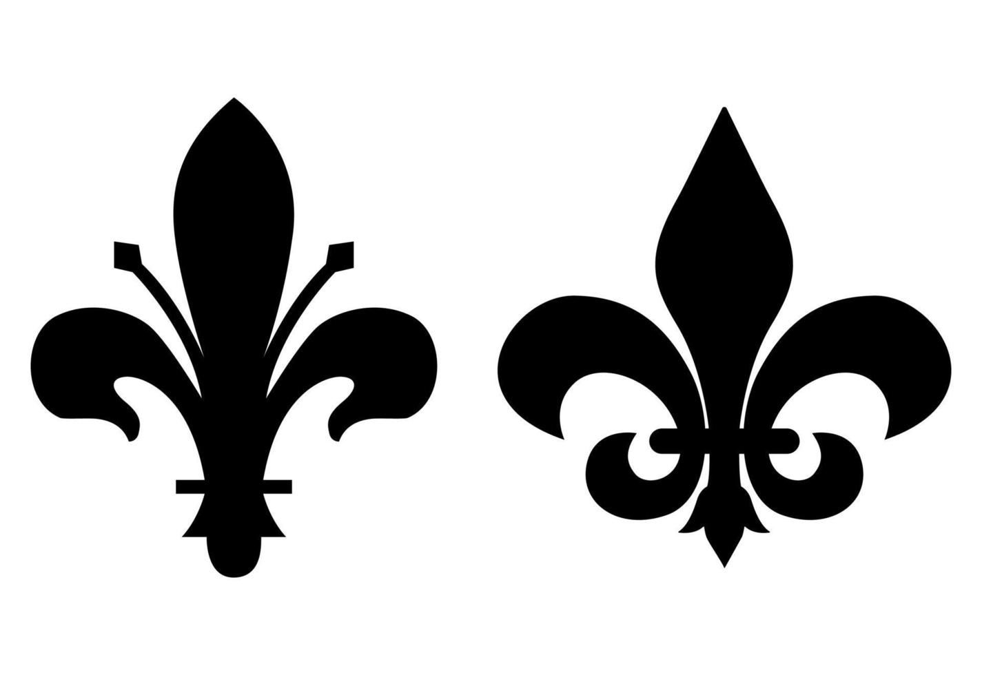 Fleur de lis Drawing Silhouette Illustration on White background. vector