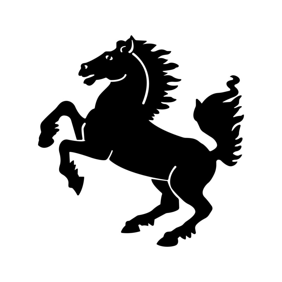 caballo, animal, silueta, ilustración vector