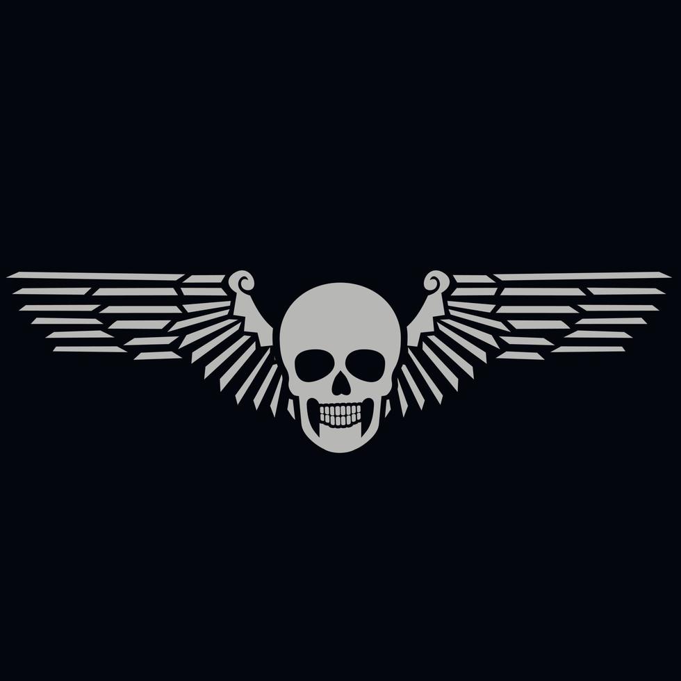 military emblem with skull and wings,grunge vintage design t shirts vector