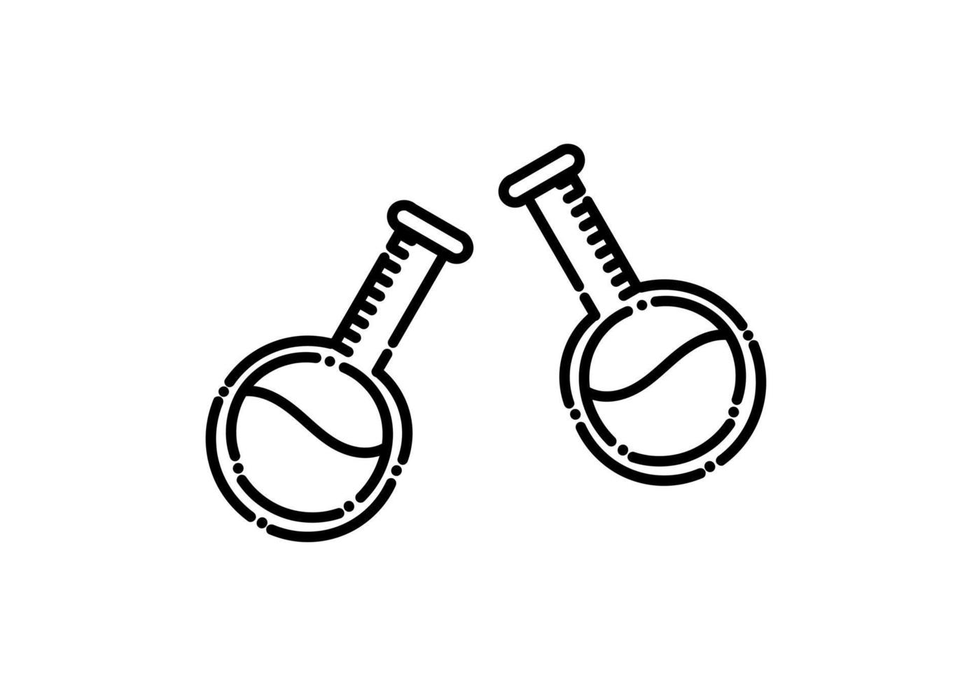 illustration of a test tube in dotted line style vector