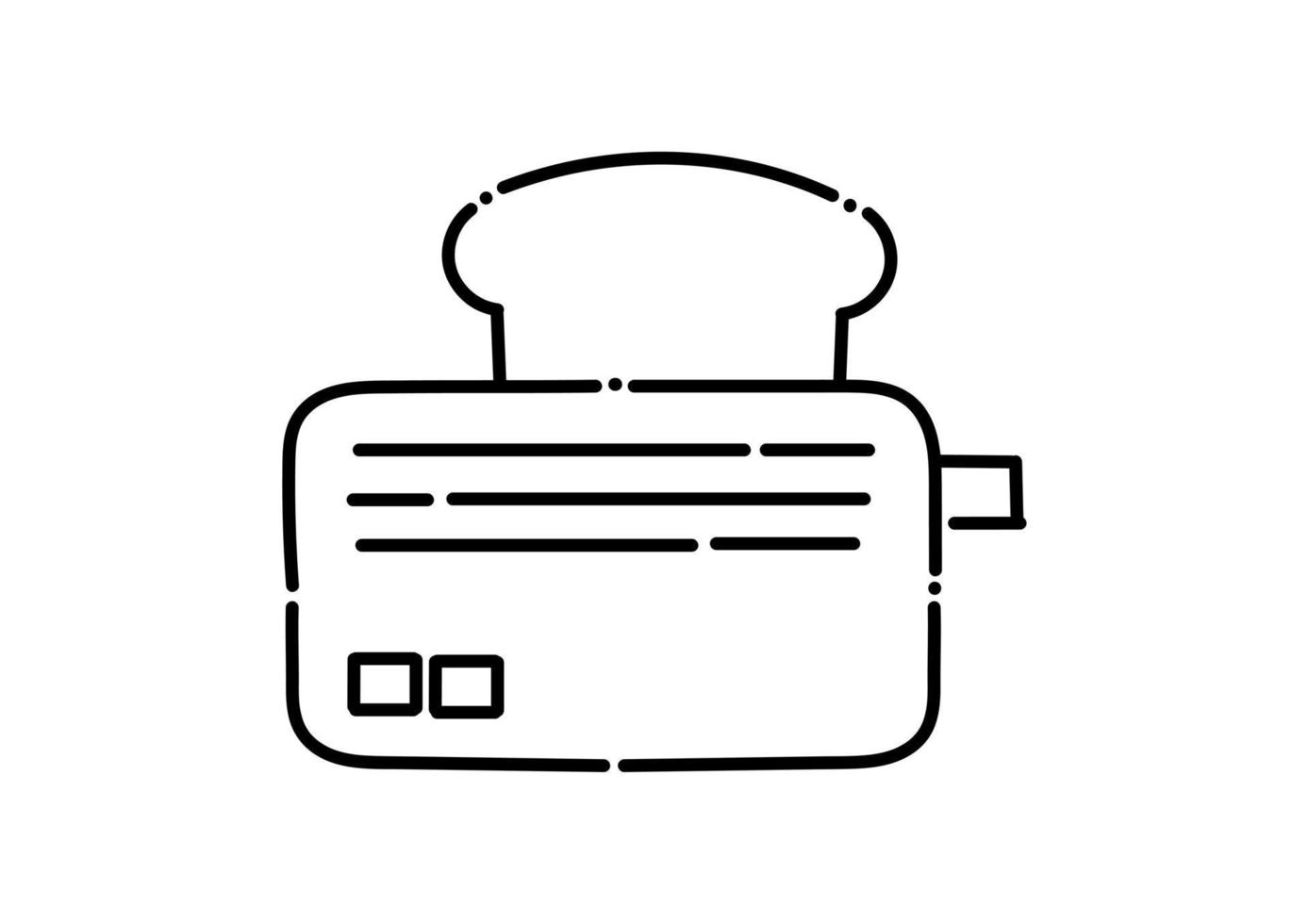 toaster illustration in dotted line style vector