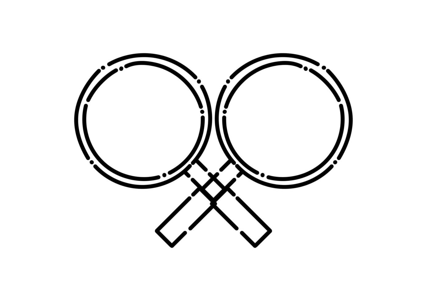 frying pan illustration in dotted line style vector