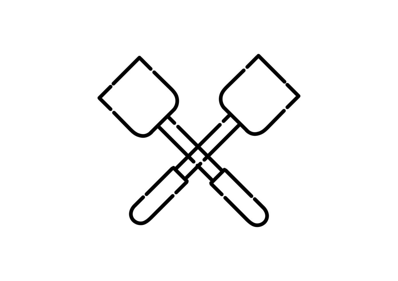 spatula illustration in dotted line style vector