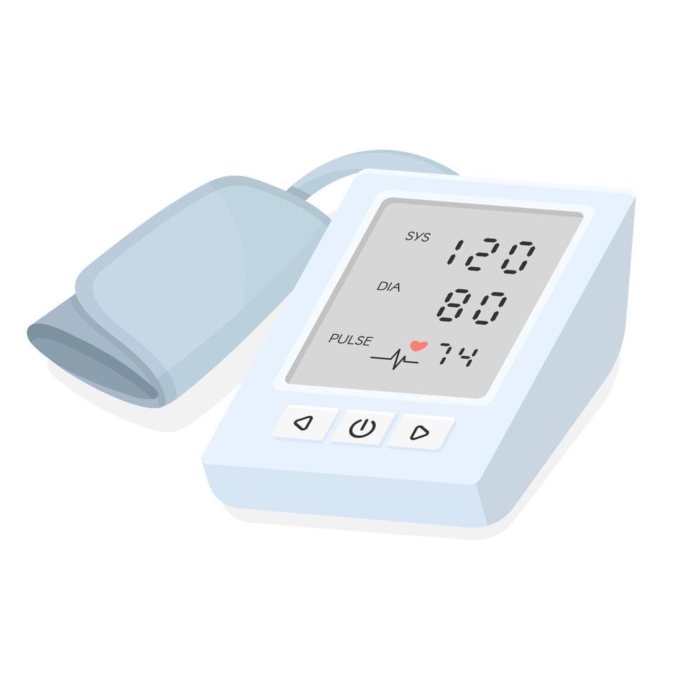 tonómetro digital de hipertensión. ilustración vectorial de esfigmomanómetro electrónico médico vector