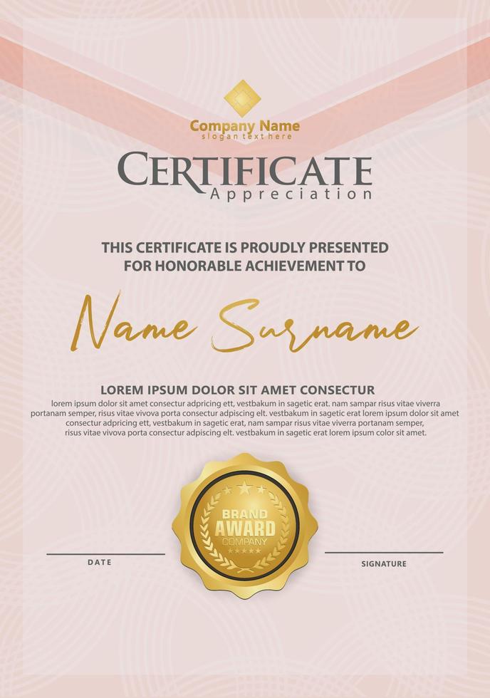 certificate template with modern pattern,diploma,Vector illustration vector