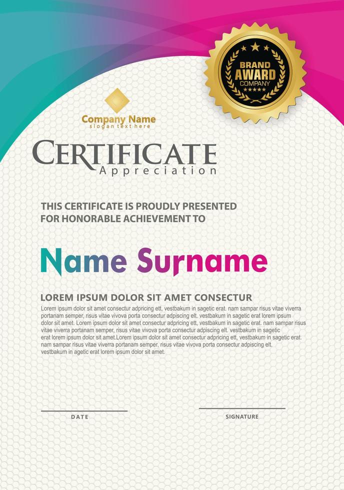 certificate template with modern pattern,diploma,Vector illustration vector