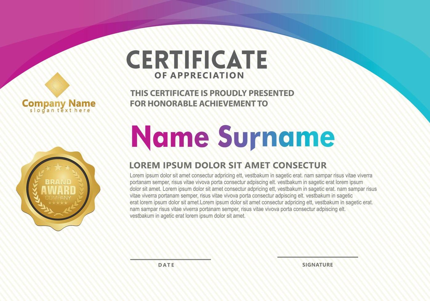 certificate template with modern pattern,diploma,Vector illustration vector