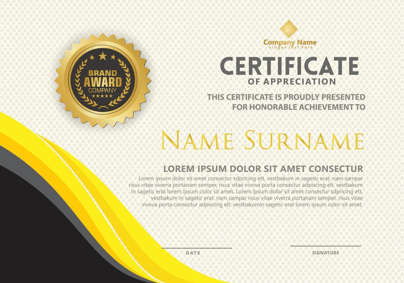 Modern certificate template vector