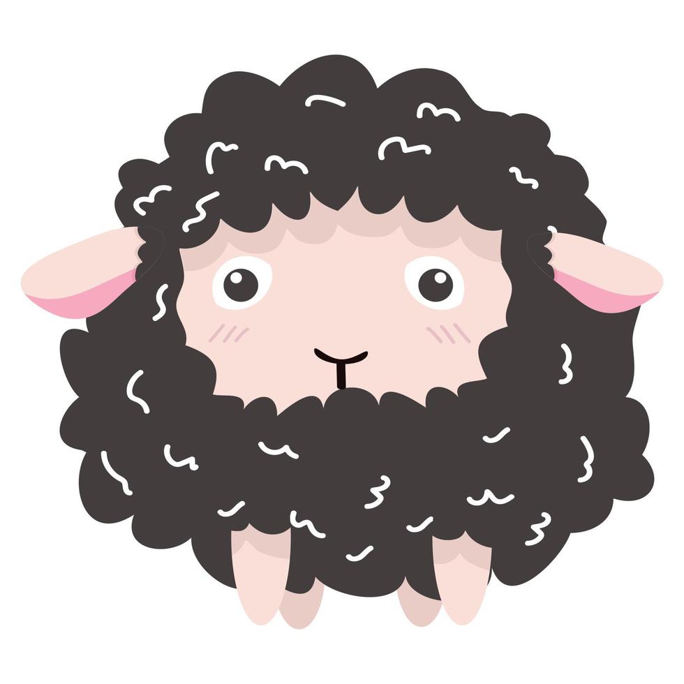 Funny black sheep cartoon vector