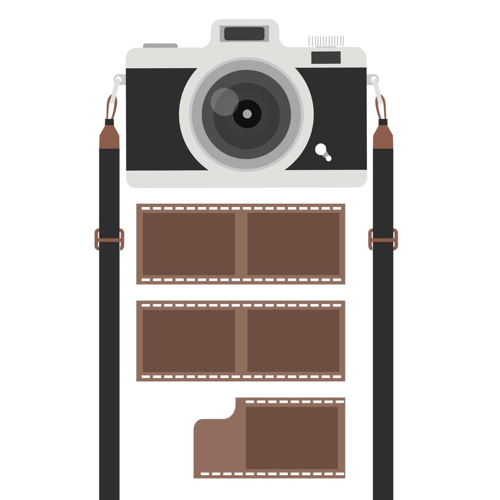 Hanging  camera with film roll vector