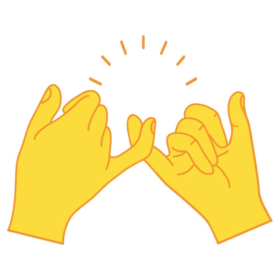 Pinky promise hands gesturing icon vector