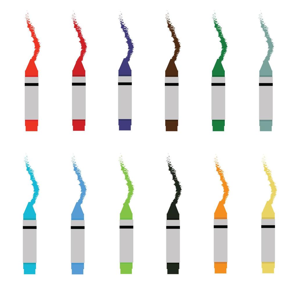 conjunto de vectores de cera de crayones