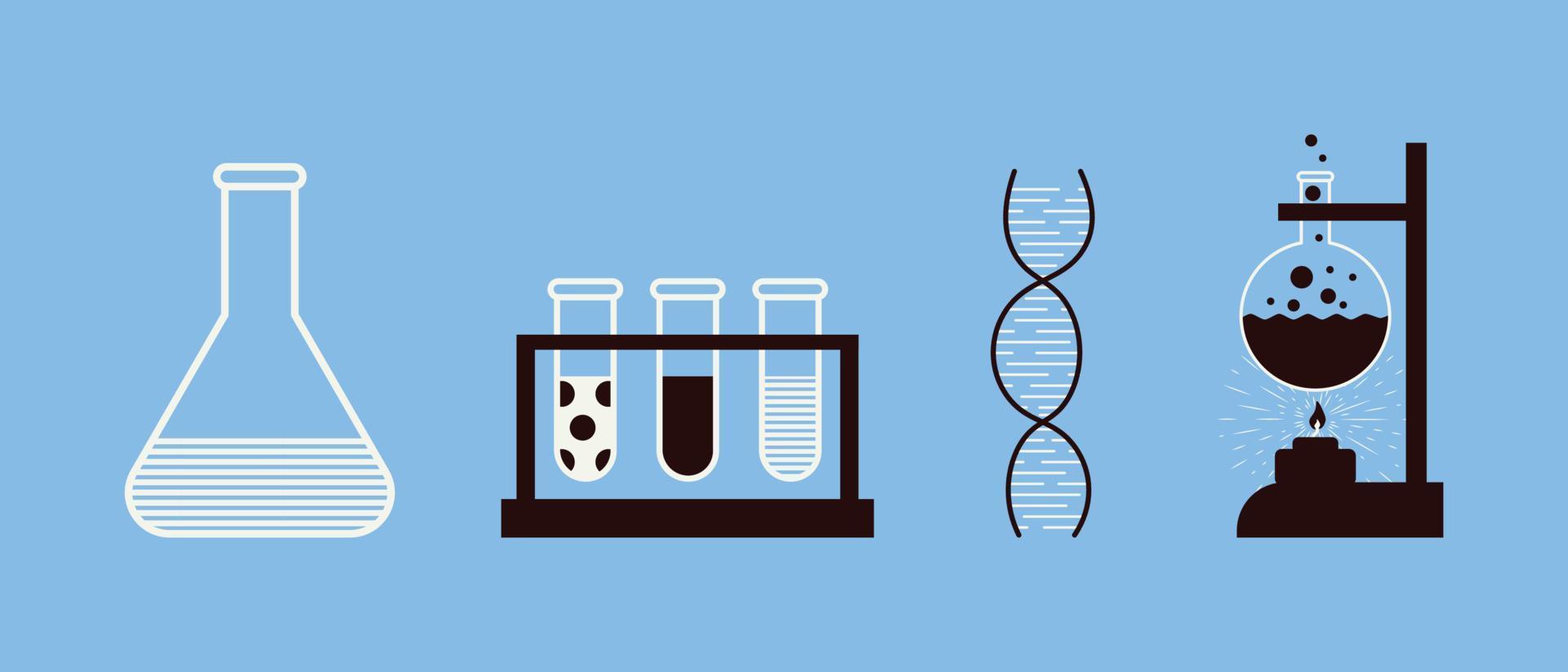 Illustrations on the topic chemistry for design vector