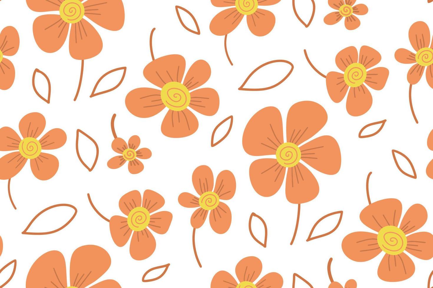 patrón de maio laranja sin costuras con flores naranjas 18 de mayo vector