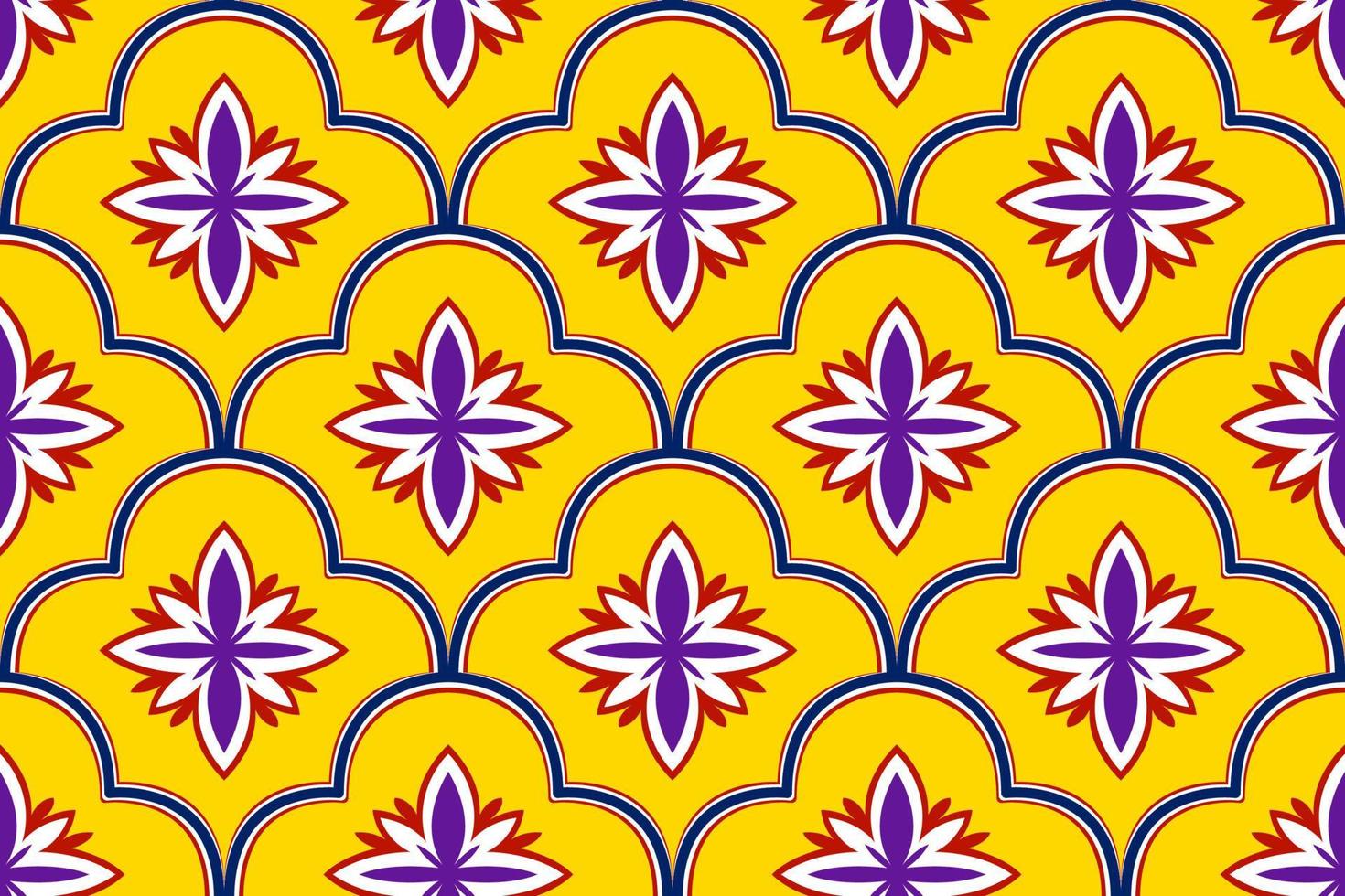 Abstract geometric ethnic Moroccan seamless pattern design. Aztec fabric carpet mandala ornament chevron textile decoration wallpaper. Tribal traditional embroidery vector illustrations background
