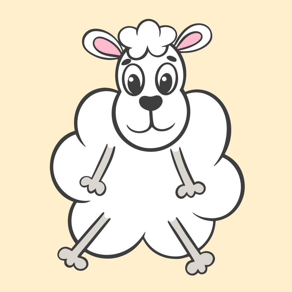 Little cute lamb hand drawn vector