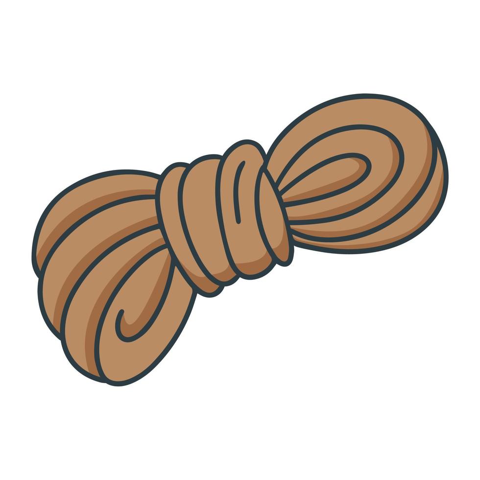 Rope twisted into skein cartoon vector