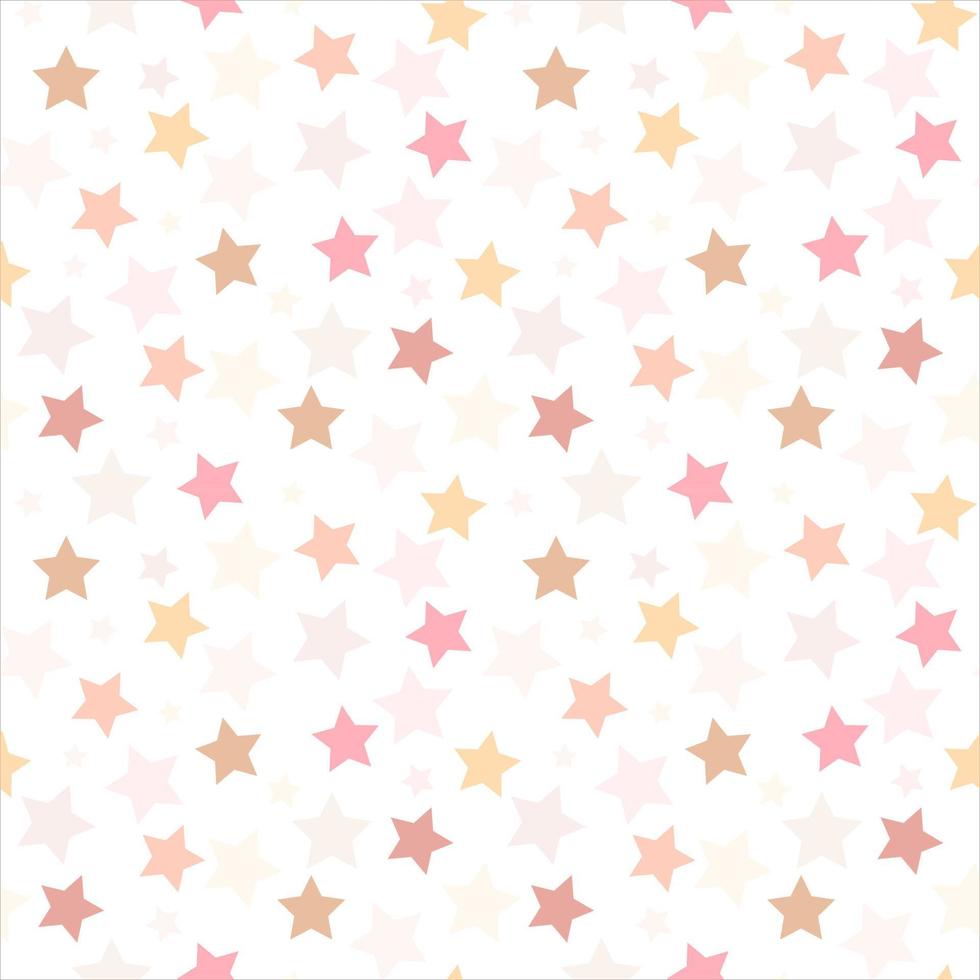 Seamless cute pattern with stars in different colors vector