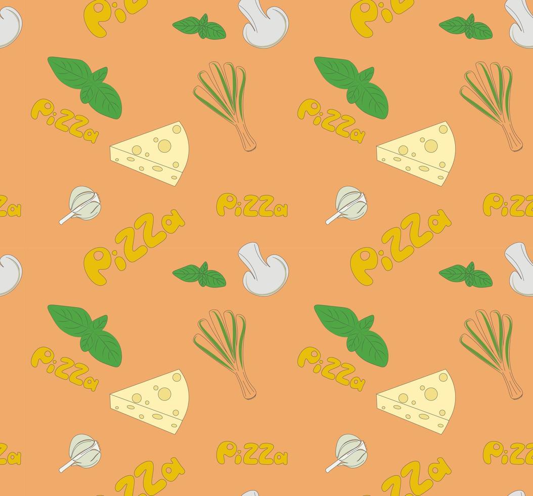 Seamless pattern with pizza vector