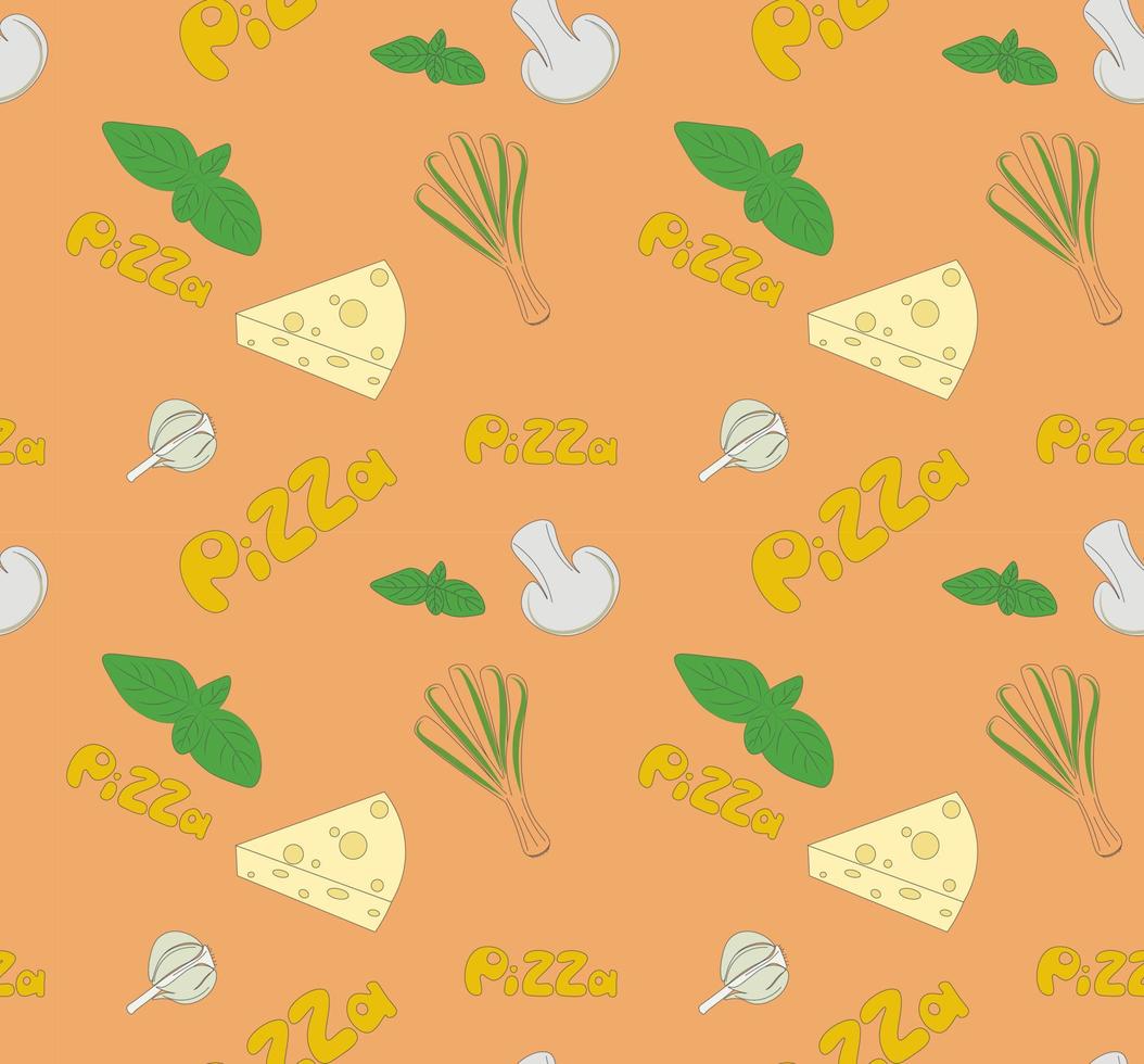 Seamless pattern with pizza vector