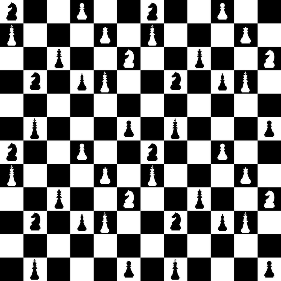 Chess board seamless pattern with figures vector