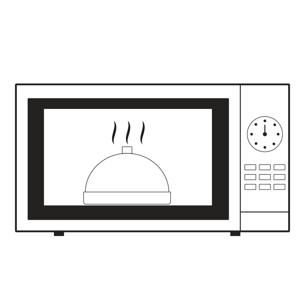 Icono de horno microondas sobre fondo blanco. vector
