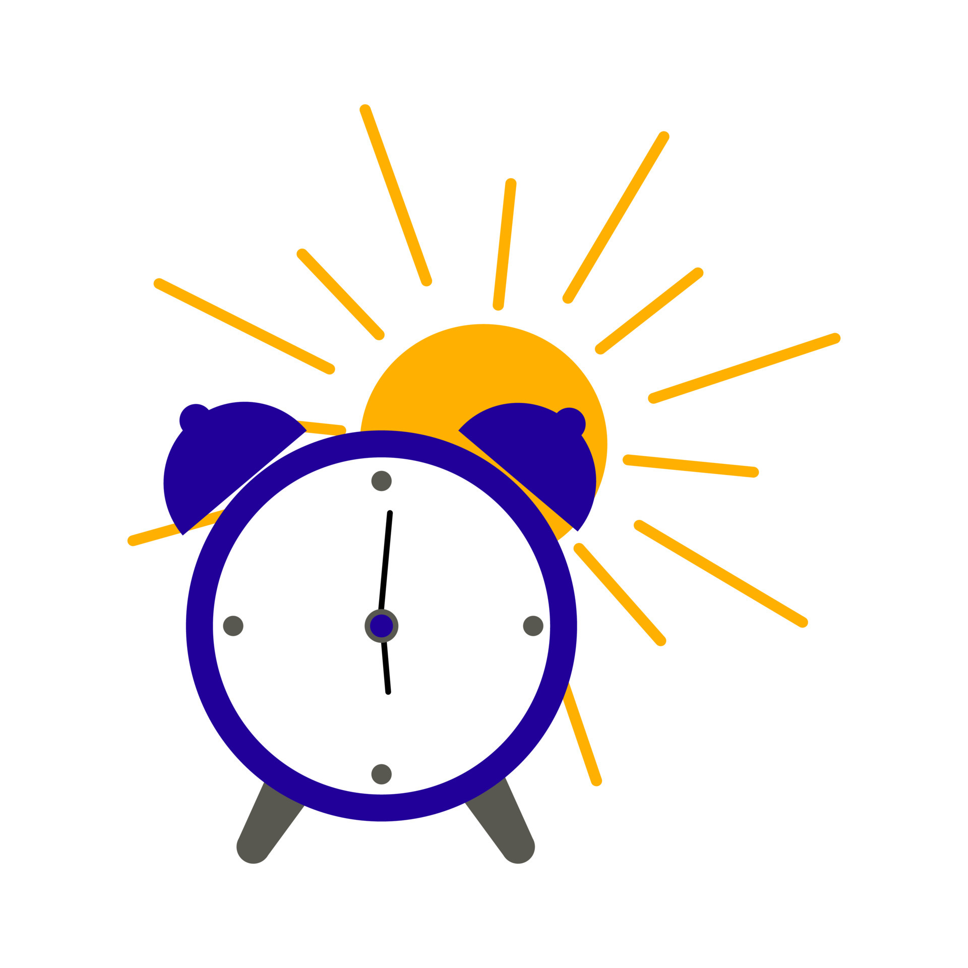 Alarm clock icon, a flat color illustration of an alarm clock with the sun. Vector  isolated on a white background. 6922904 Vector Art at Vecteezy