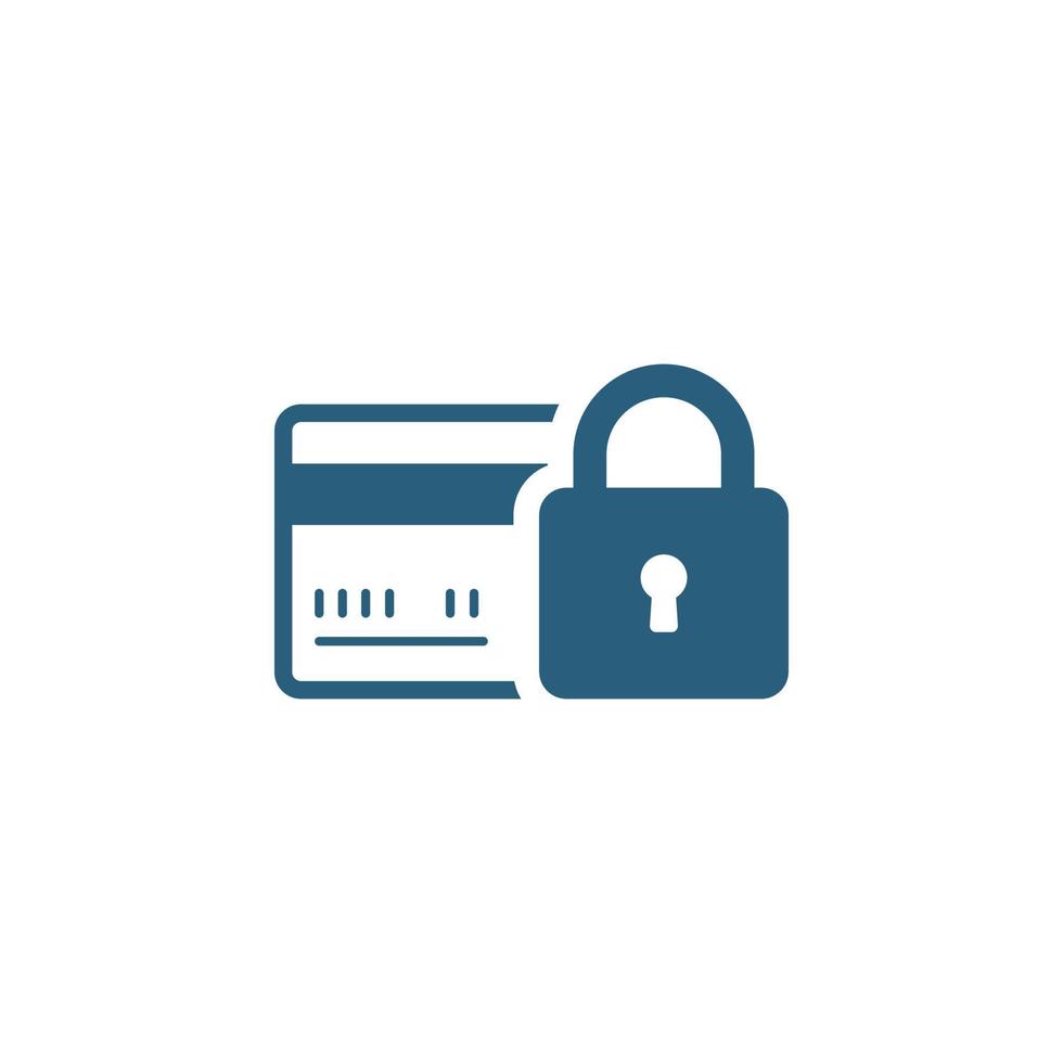 Credit card with lock. Vector