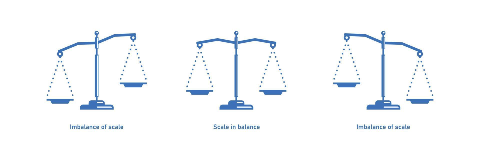 Scales of justice set. Law balance symbol. Libra. Vector