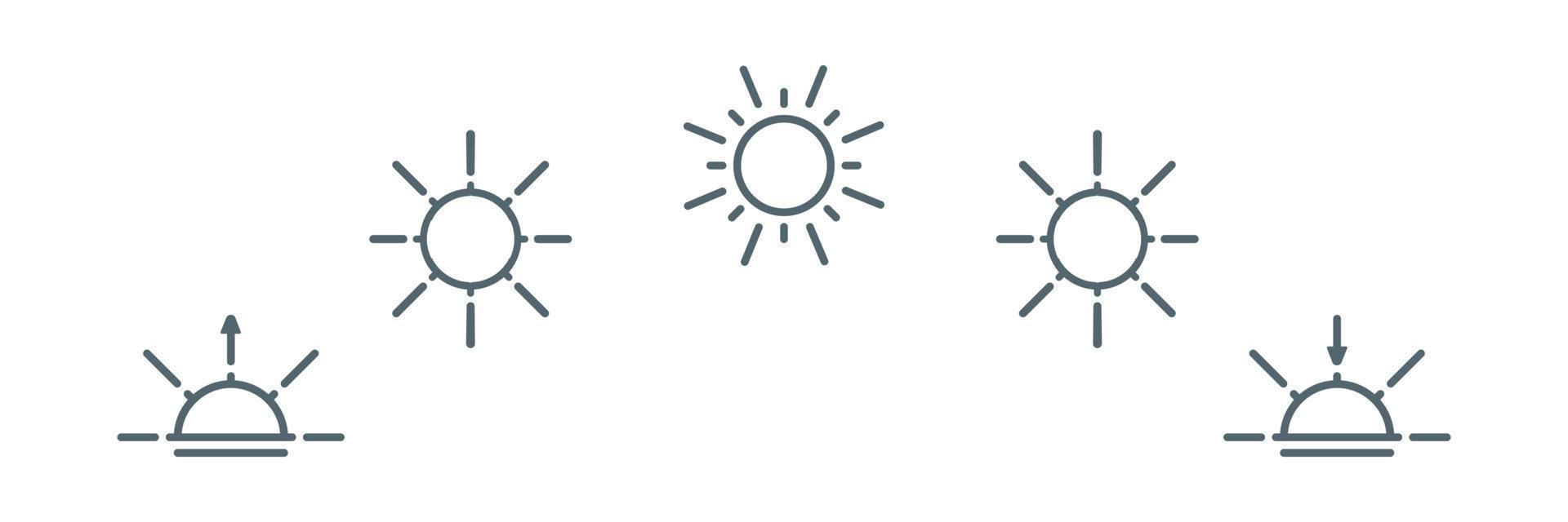 Change day and night cycle line icon. Movement path sun and moon. Clock with the time of day. Circle with arrow sun and moon. Vector illustration