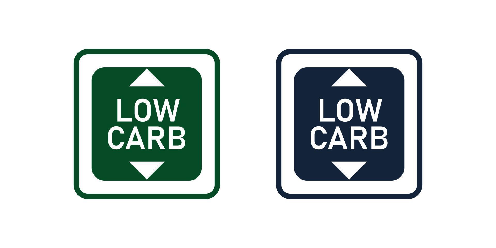 Low carb sticker. Line icon concept. Healthy food symbol. Vector illustration