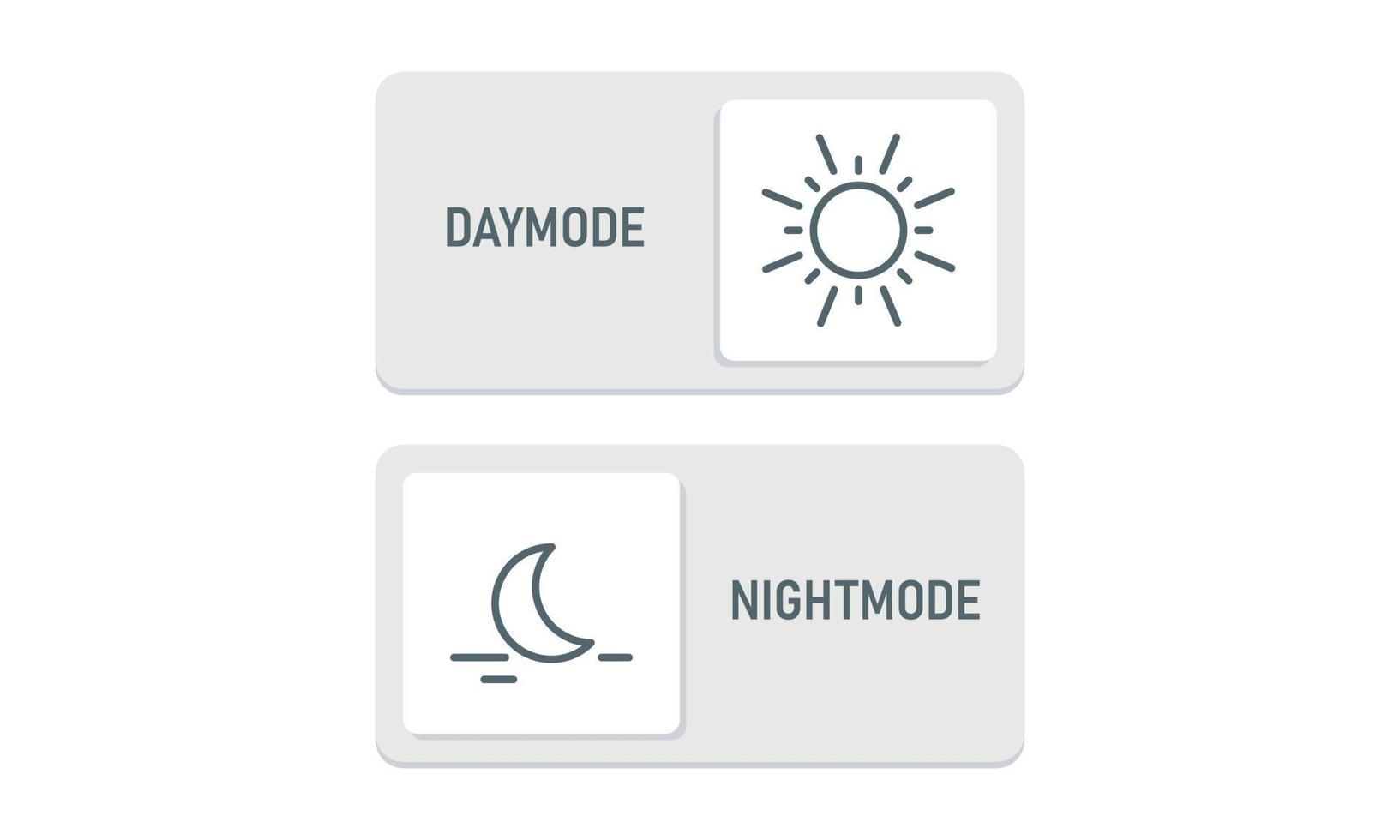 Day mode and night mode switch icon. DAY Night button. Light dark mode toggle. Device interface. Vector illustration