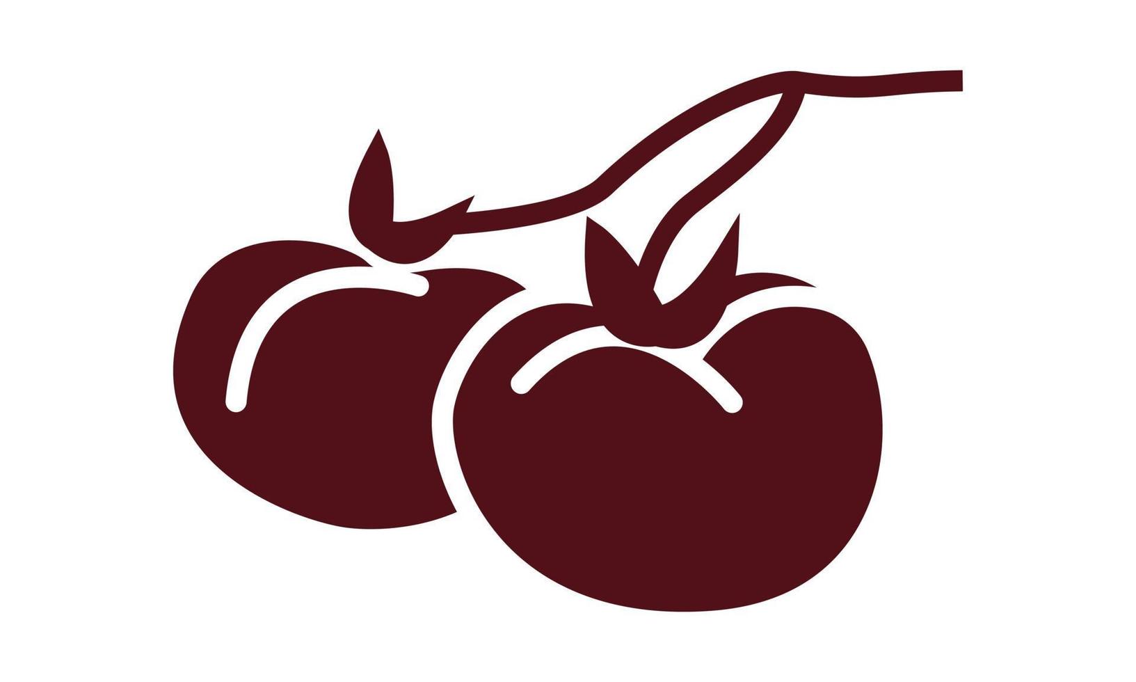 Tomato branch icon. Shape silhouette vegetable. Vector illustration