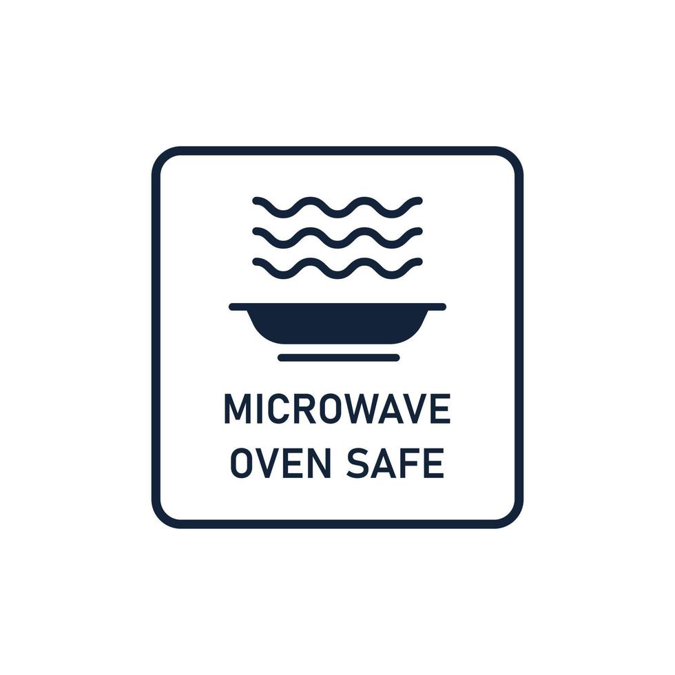 Microwave safe line icon. Vector illustration