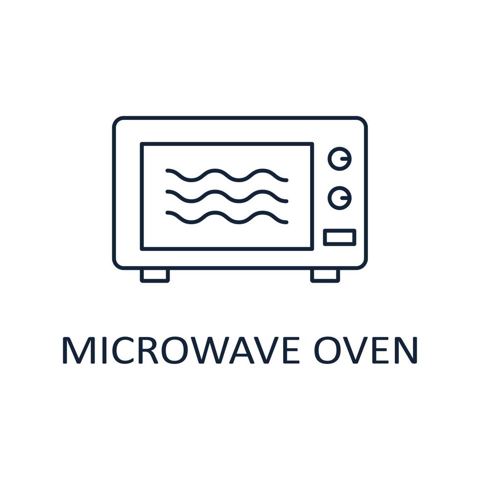 Microwave safe container line icon. Vector on white background