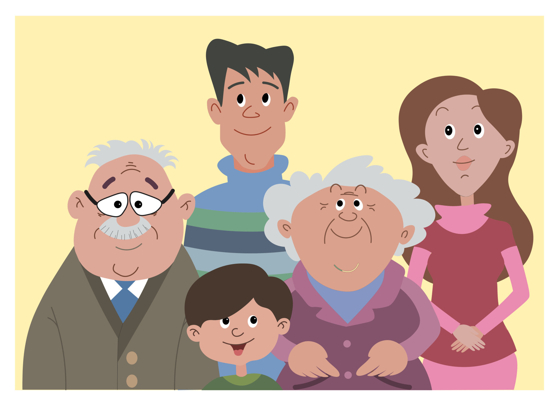 Family illustration, dad, mom, son, grandparents in cartoon style. Family portrait of a happy family. Children's illustration, print 6923120 Vector Art at Vecteezy Family illustration, dad, mom, son, grandparents in cartoon style. Family portrait of a happy family. Children's illustration, print 6923120 Vector Art at Vecteezy