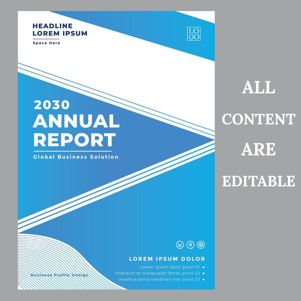 Business annual report cover page design templates 6923196 Vector Art