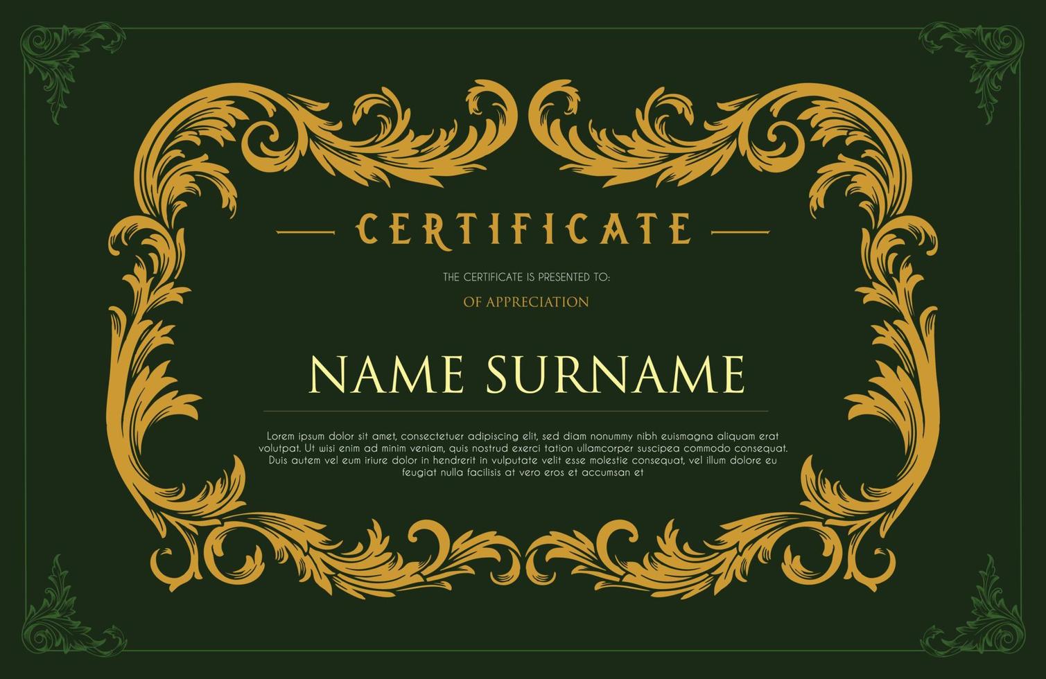 Certificate Calligraphy Elegant Borders Ornate Frame vector